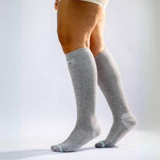 Bamboo Compression Sock with Grip - Grey banner