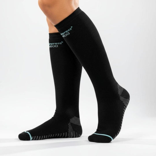Bamboo Compression Sock with Grip - Black banner