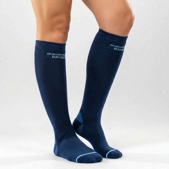 Bamboo Compression Sock without Grip - Navy banner